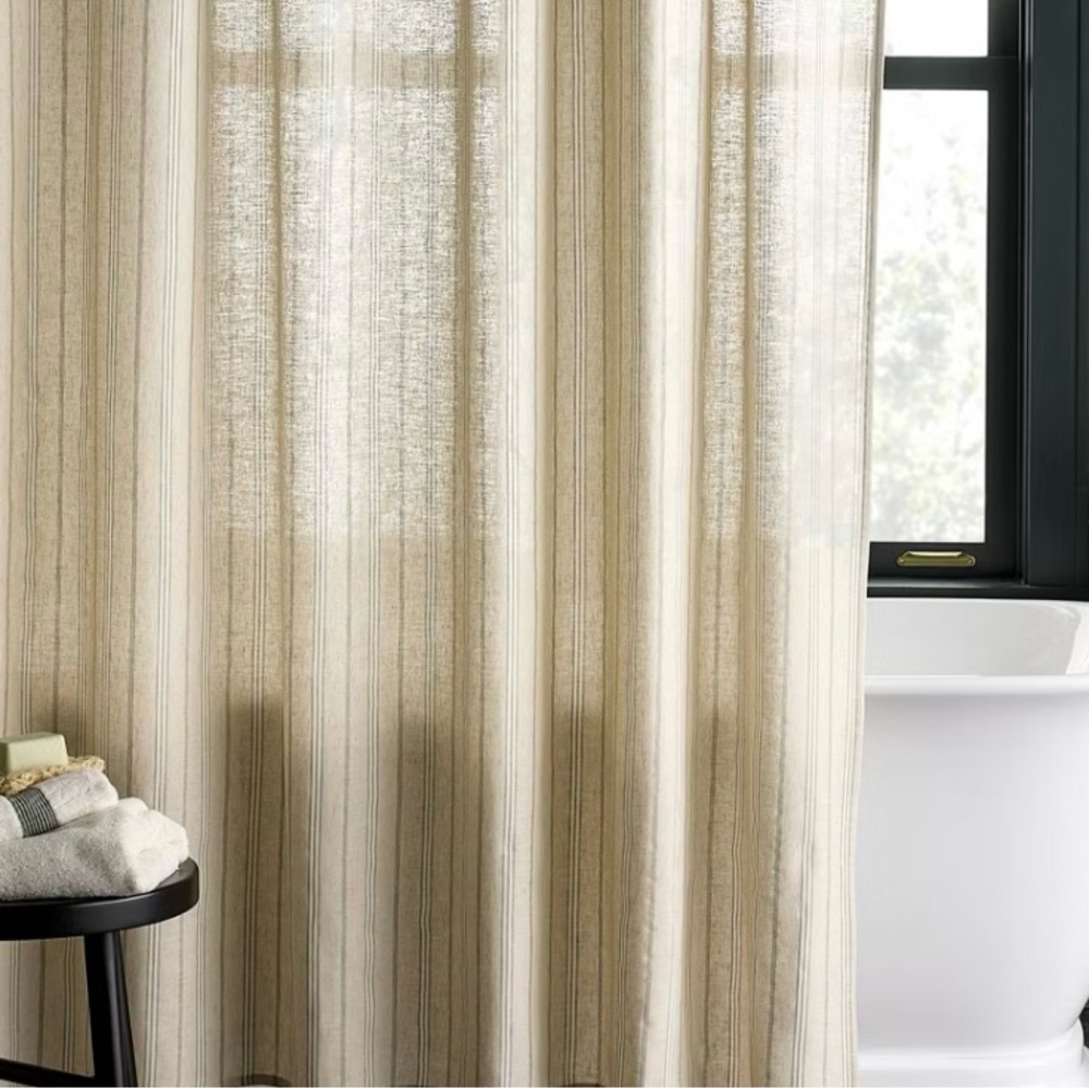 Hearth & Hand Striped Tan Shower Curtain
